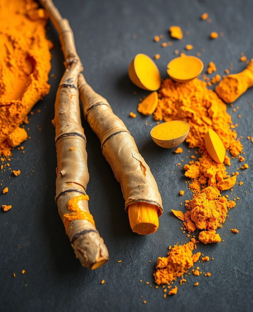 Kurkuma Wurzel und Pulver